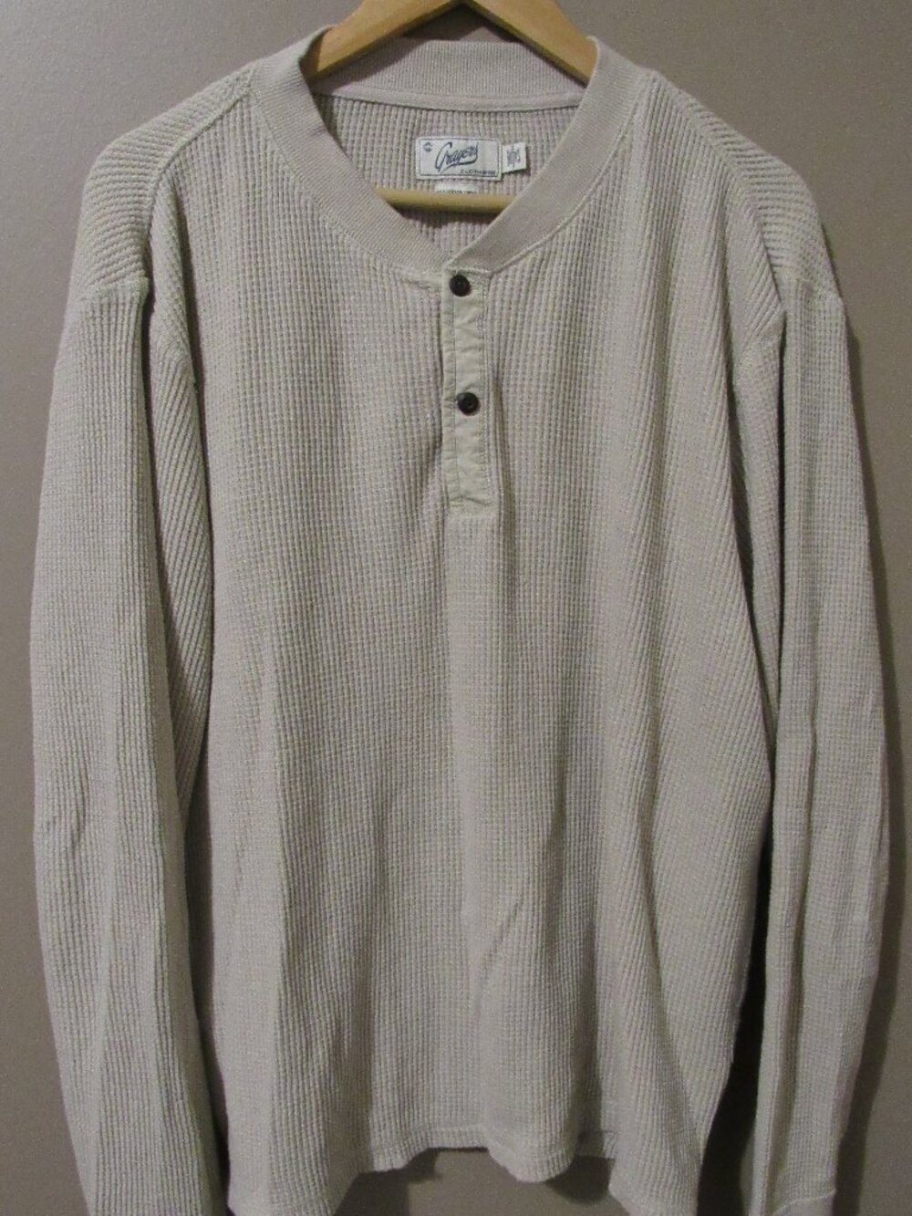 Grayers Light Gray Waffle-Style Lightweight Sweater - XL